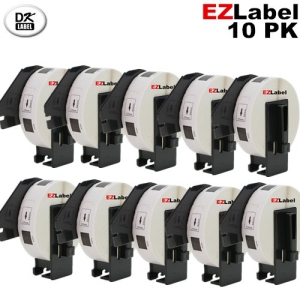 10 PK Compatible Brother DK1204 Multi-Purpose Die Cut Label 0.66" x 2.1" With Own Cartridge Holder