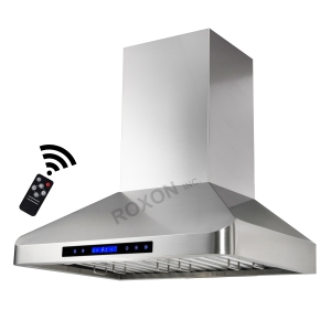 ROXON 900 CFM 30 Inches Range Hood Stainless Steel Wall Mounted Kitchen Exhaust Fan Style RXN-W12-30