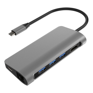 axGear Type C to HDMI Adapter USB-C 3.1 Dongle Hub PD USB 3.0 Hub RJ45 Lan Ethernet