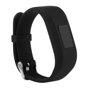 StrapsCo Silicone Rubber Replacement Watch Band Strap for Garmin Vivofit Jr - Black