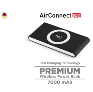 SAMA-Air Connect PRO Premium Wireless Power Bank 7000 mAh include Wireless Charging Pad USB Cable USB Port - Black