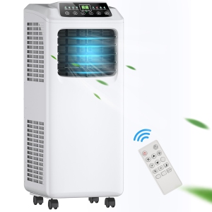 Costway 3-in-1 Portable Air Conditioner - 9000 BTU (250 sq ft Coverage) - 52dB, Remote - White