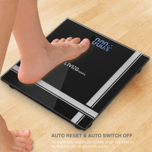 Digital Body Weight 180kg/396lb Bathroom Scale with Step-On Technology 