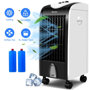 Evaporative Portable Cooler Fan Humidify W/ Filter Knob Control