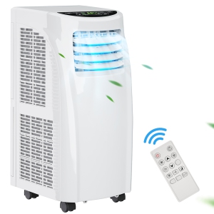 Costway 3-in-1 Portable Air Conditioner - 8000 BTU (230 sq ft Coverage) - 52dB, Remote - White