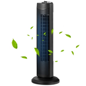 Fantask 35W 28" Oscillating Tower Fan 3 Wind Speed Quiet Cooling Black