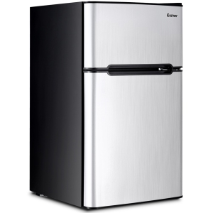 Costway Refrigerator Small Freezer Cooler Fridge Compact 3.2 cu ft. Unit