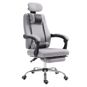 Vinsetto Executive Office Chair, Ergonomic Swivel Mesh High Back Desk Chair with Rotatable Headrest and Armrest, Adjustable Lumbar Support, Grey