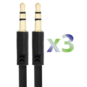 Exian Aux 3.5mm Cable 1M Black 3/PKG