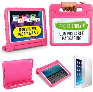 Case for iPad Air 1/ iPad Air 2 Case for Kids, iPad 6th/ iPad 5th Generation Case for Kids, iPad Pro 9.7 | Rugged Foam, Magic Handle, Stand, Pencil Holder, Eco-Mailer