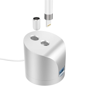 Charging Satation, Portable Aluminium Holder with USB Cable Fit For Apple Pencil/Pen iPad Pro 12.9 10.5 9.7 Pencil