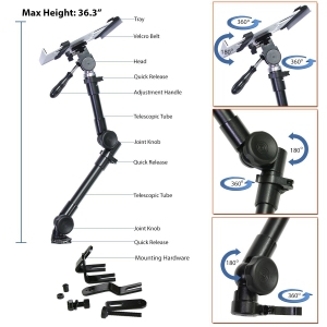 Boost Industries Universal Single Arm Swivel and Tilt Vehicle Laptop Mount