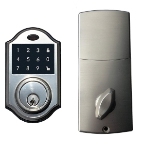 Keyless Touchscreen Motorized Deadbolt Electronic Entry Digital Touchpad Keypad Door Lock (Satin Nickel)