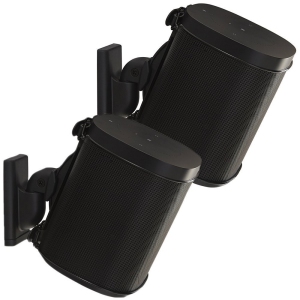 Sanus WSWM22-B1 Adjustable Wireless Speaker Wall Mount for Sonos One Play:1 Play:3 - Pair/Black