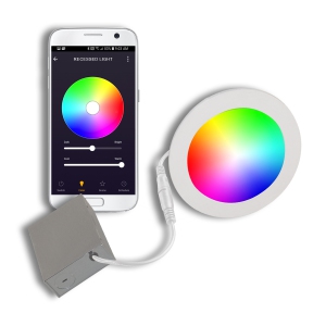 BAZZ Smart Home 6-in Wi-Fi RGB Tunable Slim Disk LED Recessed Fixture Kit White