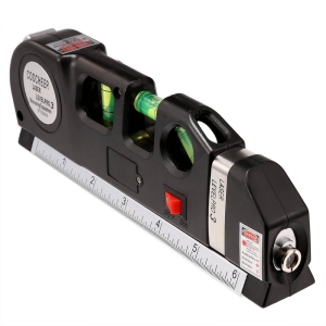 axGear Multifunction Level Laser Horizon Vertical Measure Tape Metric Ruler Tool 8Ft