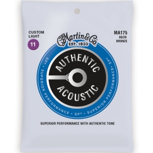 Martin Authentic SP Acoustic Guitar Strings - 80/20, Custom Light