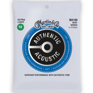 Martin Authentic SP Acoustic Guitar Strings - 12 String, 80/20, Extra Light
