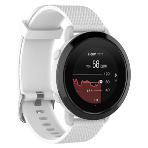 StrapsCo Silicone Rubber Watch Band Strap Compatible with Suunto 3 Fitness - Medium-Long - White