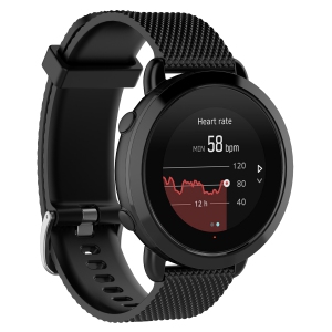 StrapsCo Silicone Rubber Watch Band Strap Compatible with Suunto 3 Fitness - Medium-Long - Black