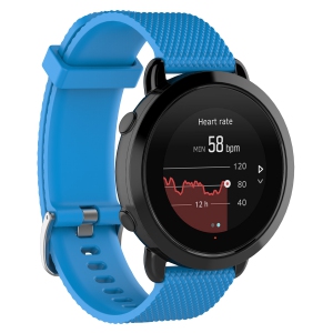 StrapsCo Silicone Rubber Watch Band Strap Compatible with Suunto 3 Fitness - Medium-Long - Blue