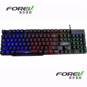 FOREV FV-Q1 Wired LED Blacklit Gaming Keyboard Black