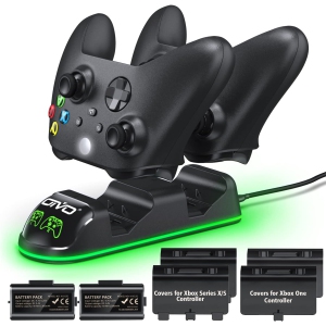 OIVO XSX Controller Charger Station with 2 Packs 1300mAh Rechargeable Battery Packs for Xbox Series X/S/One/Elite/Core Controller, Xbox Charging Dock, Charge Kit, Charger Station