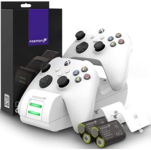 Dual 2 MAX Charger with 2X 2200mAh Rechargeable Battery Pack Compatible with Xbox Series X/S(2020), Xbox One/One X/One S Elite Controllers, High Speed Charging Docking Station Kit