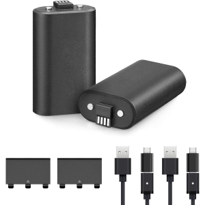 Xbox One Battery Pack, 2 1200 mAh Rechargeable Batteries and 5FT Micro USB Cable with LED for Xbox One/X/S/Elite