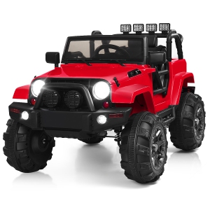 Costway 12V Kids Ride On Truck Car w/Bluetooth Remote Control MP3 Music LED Lights