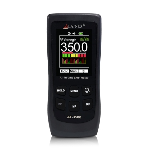LATNEX AF-3500 EMF Meter RF Detector and Reader with Calibration Certificate - Measures RF, Microwaves, 3-Axis Magnetic Fields, & ELF