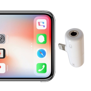 SenseiPhoto Black 3.5mm Audio + Lightning Charge 2 in 1 for iPhone Adapter Headphone Jack Converter 12 11 XR XS X 8 7 Splitter Dual AUX Dongle