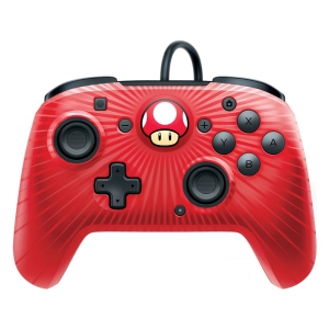 PDP Nintendo Switch Faceoff Wired Pro Controller - Red Mushroom