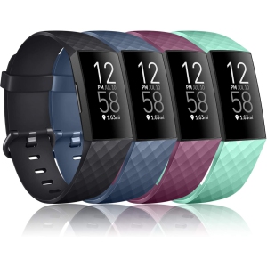 Bands Compatible with Fitbit Charge 4 / Charge 3 / Charge 3 SE Bands, Classic Soft Replacement Wristband Sport Strap for Fitness Activity Tracker Women Men Small