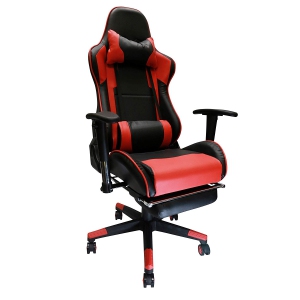 Nicer Furniture Erognomic Racing Gaming Chair with Adjustable Armrest and Footrest Red