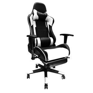 Nicer Furniture Erognomic Racing Gaming Chair with Adjustable Armrest and Footrest White