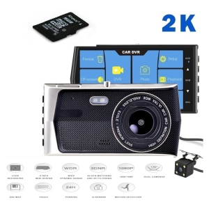 NEW 2026 2K Dash Cam 4" IPS Touch Screen Dual Lens Car Camera 1080P FHD Video Record and Backup Camera, 170 Degree Angle,G-Sensor,Parking Monitor, Loop Record & 8GB SD CARD