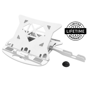 Carnation Ergonomic Adjustable Laptop Stand, Compatible With Macbook, Notebook, Tablets - White Colour