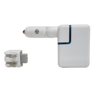AMX UPS01 Wall & Car Charger with USB Backup Power Supply White