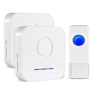 Waterproof Wireless Door Bell kit - Doorbell 1000 Feet Long Range with 2 Receivers 1 Push Buttons(No Battery Required),