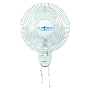 Hurricane Wall Mount Fan - 12 Inch | Supreme Series | Wall Fan with Side to Side 90 Degree Oscillation, 3 Speed Settings