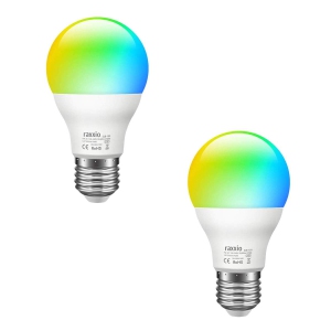 Raxxio Smart LED Bulb Multicolor Dimmable 60W Equiv 900 Lumens (Pack of 2)