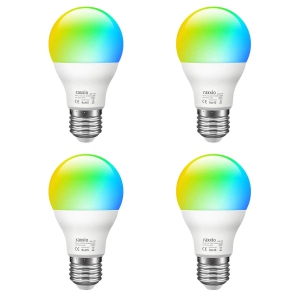 Raxxio Smart LED Bulb Multicolor Dimmable 60W Equiv 900 Lumens (Pack of 4)