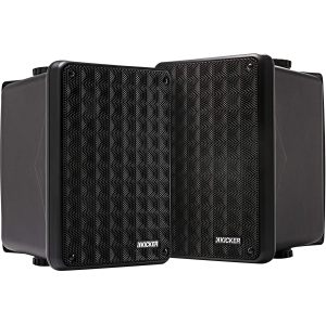 Kicker KB6 Outdoor/Indoor Speakers with Mounting Brackets (Black)