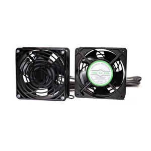 SyncSystem SSYS-CF-02 Cooling Fan for Wall Mount Racks - 2 Fans + Power Cable, Black