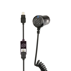 SCOSCHE I2MC12 Car Charger microUSB to Lightning Connector-Retail Packaging-Black
