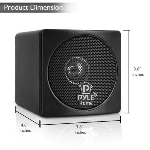 Pyle 7.6-cm (3-in) 100-watt Mini Cube Bookshelf Speaker - Pair - Black