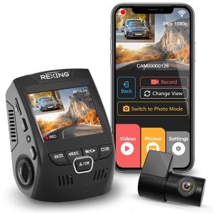 Rexing V1P 4K 2.4" LCD UHD 4K Dual Channel Wi-Fi Dash Cam