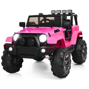 Costway 12V Kids Ride On Truck Car w/Bluetooth Remote Control MP3 Music LED Lights