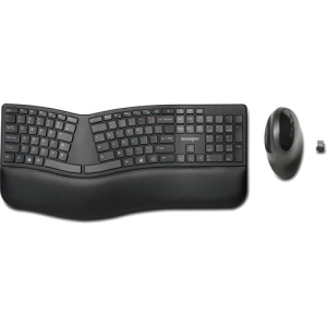 Kensington Pro Fit Wireless Bluetooth Ergonomic Keyboard and Mouse - Black - (K75406US)